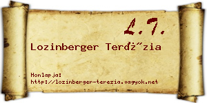 Lozinberger Terézia névjegykártya